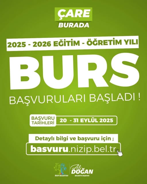 2025-2026 Yılı Üniversite Burs Başvuruları Başladı